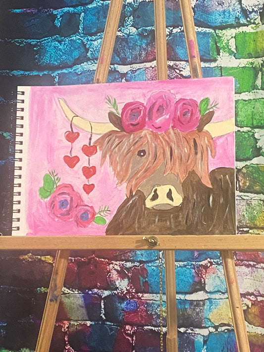 Valentine Highlander Cow Digital Download