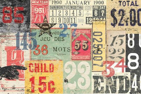Numbered Decollage Roycycled Treasures
