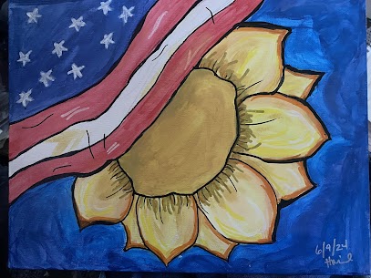 Online Paint Party Patriotic SunFlower