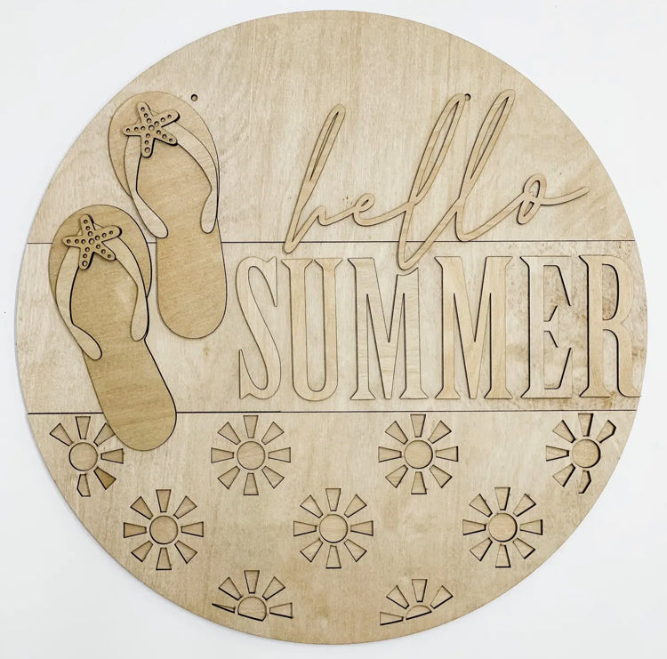 Hello Summer Flip Flops - Diy Door Hanger