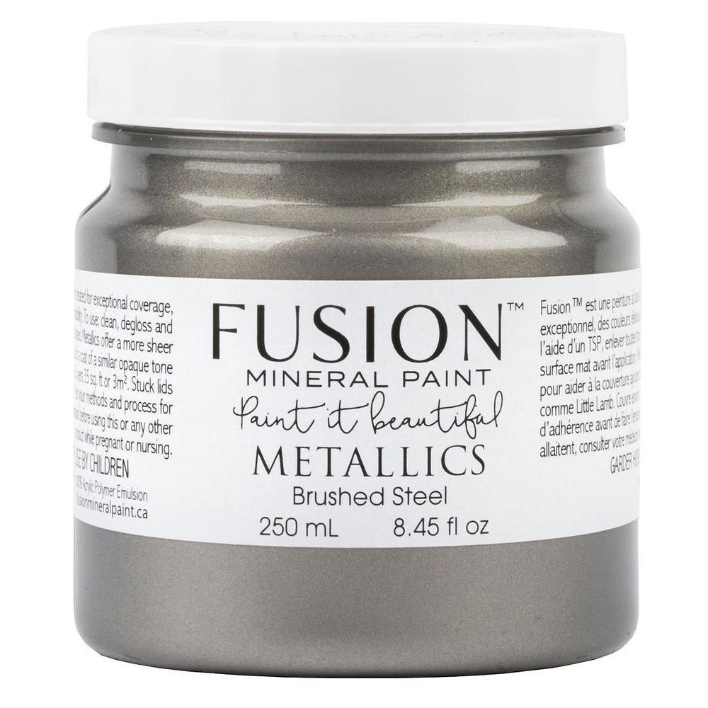 Metallic Brushed Steel Mineral Paint Fusion