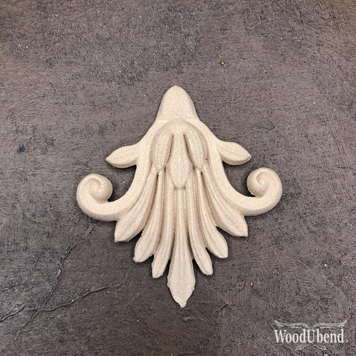 Woodubend Decorative Plume WUBX1007 Moulding Furniture Applique 3.15 x 3.15 cms Woodubend