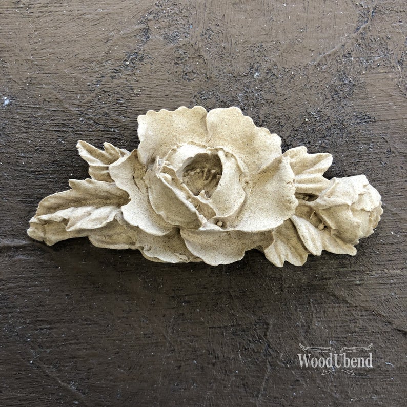 Woodubend Decorative Rose Garland WUB0351 Furniture Moulding Applique 6.5 x 3 cms Woodubend