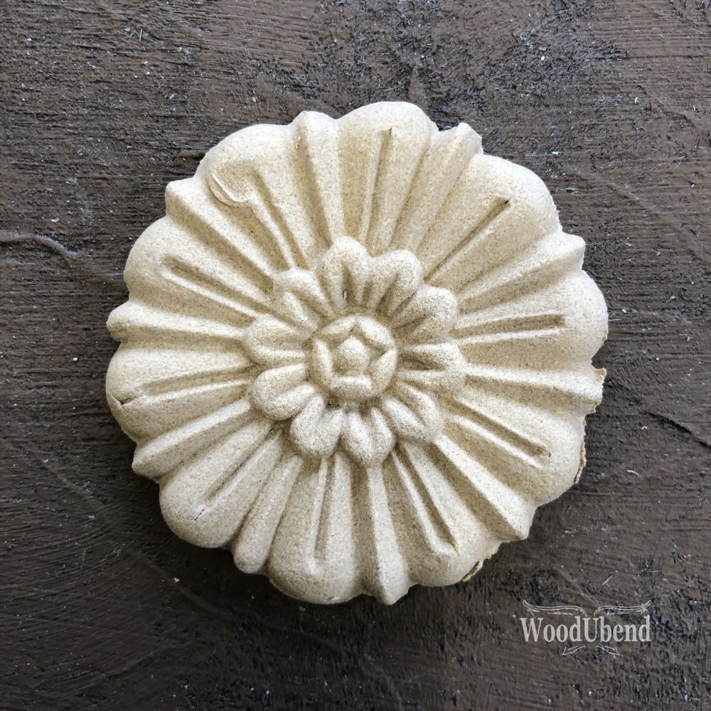 Woodubend Modern Flower WUB0357 Moulding Furniture Applique 5.5 x 5 cms Woodubend